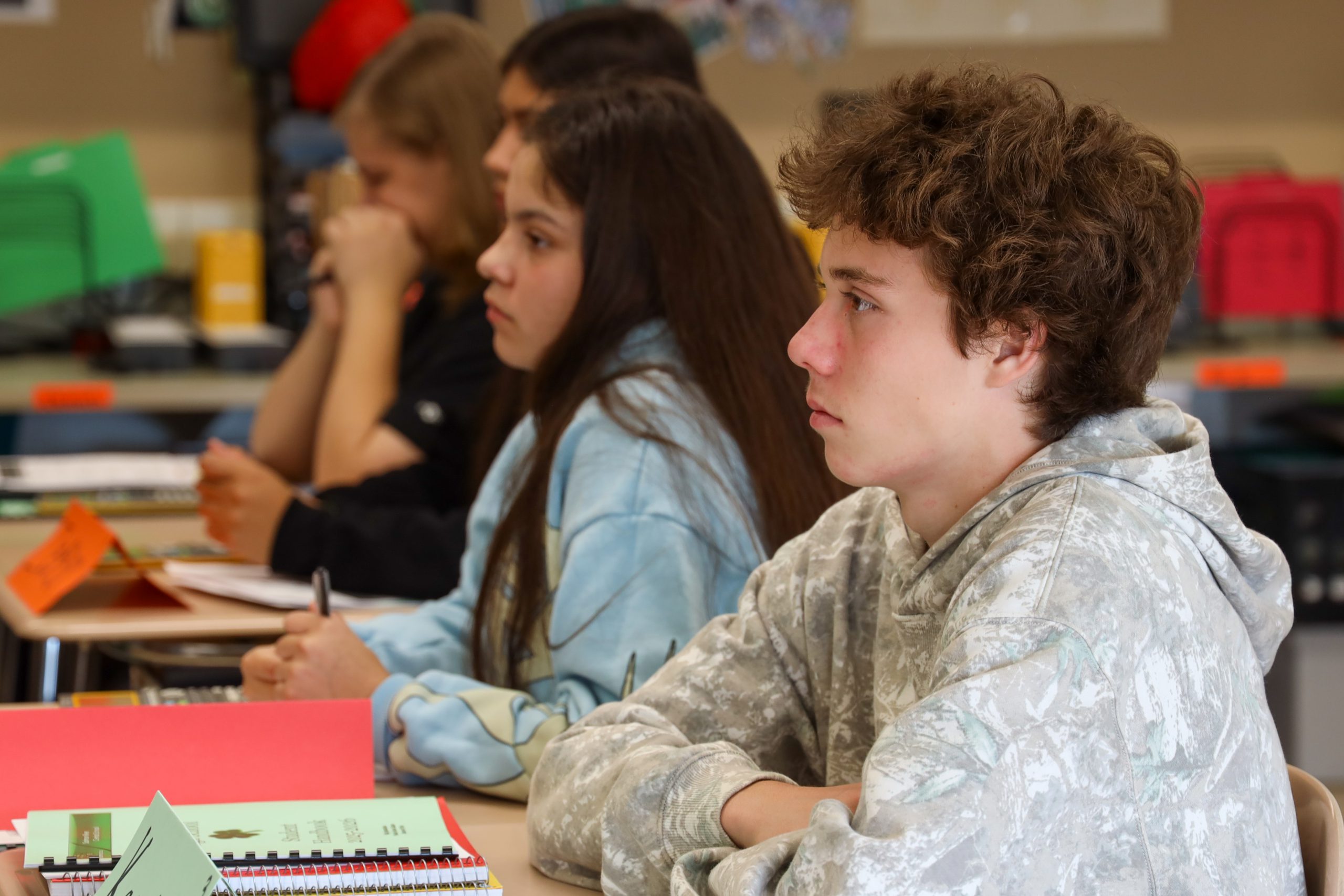 Students sitting at desks