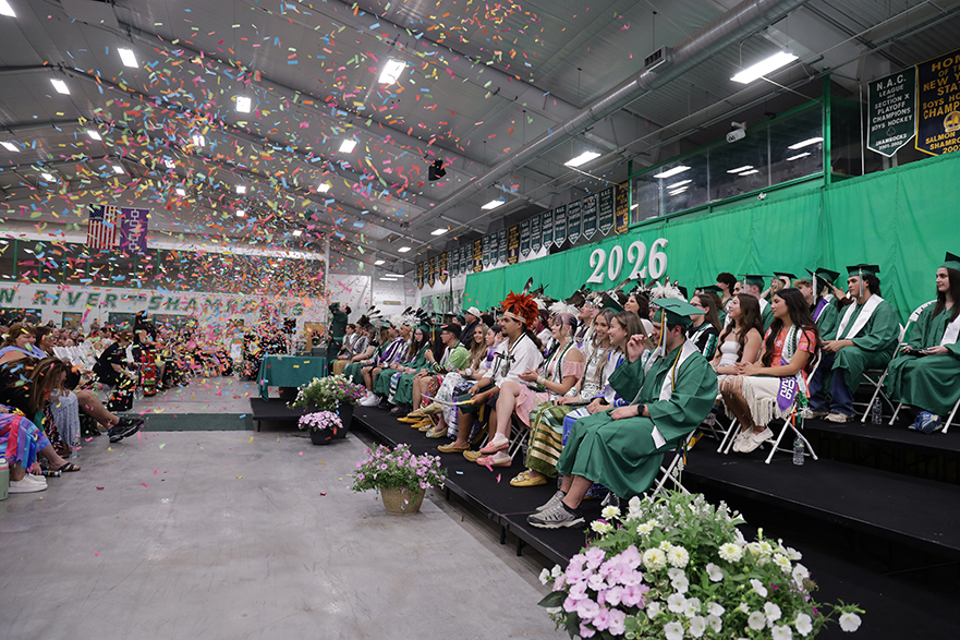 Students celebrating graduation day