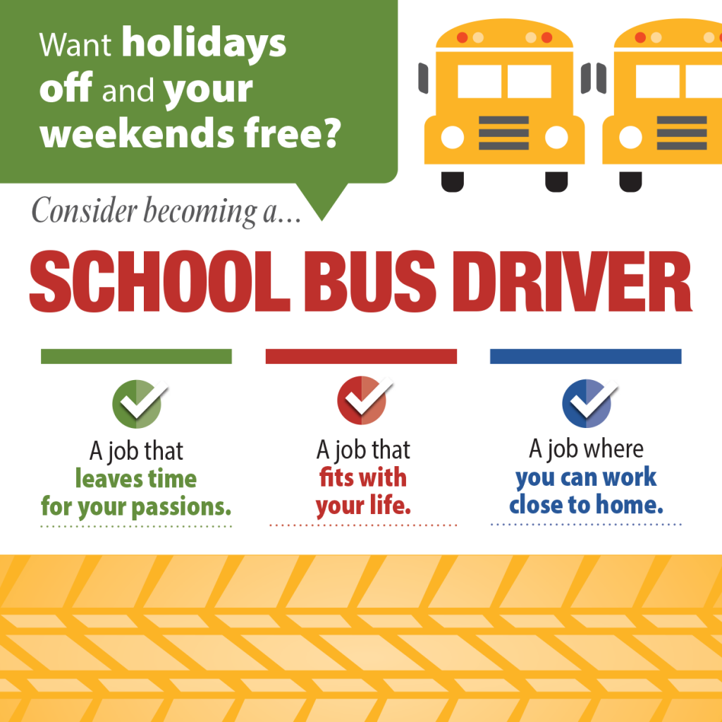 Infographic explaining benefits of becoming a bus driver