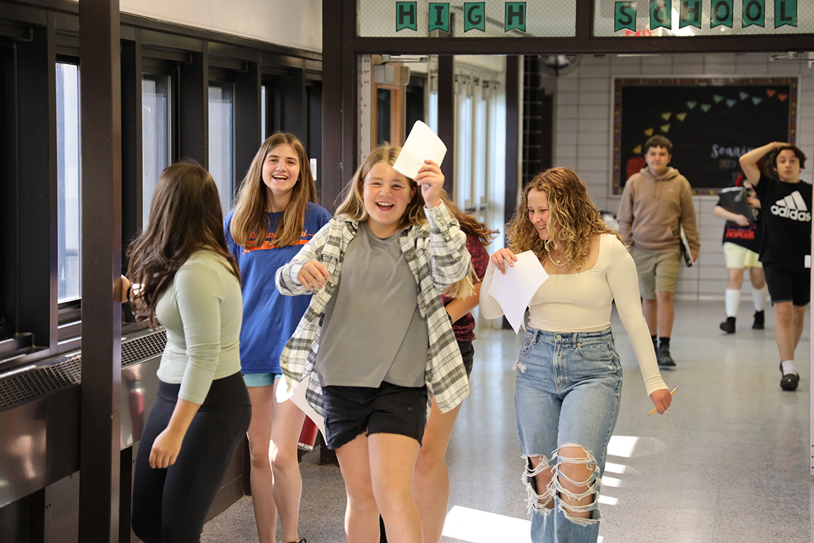 Image of happy students in hallway
