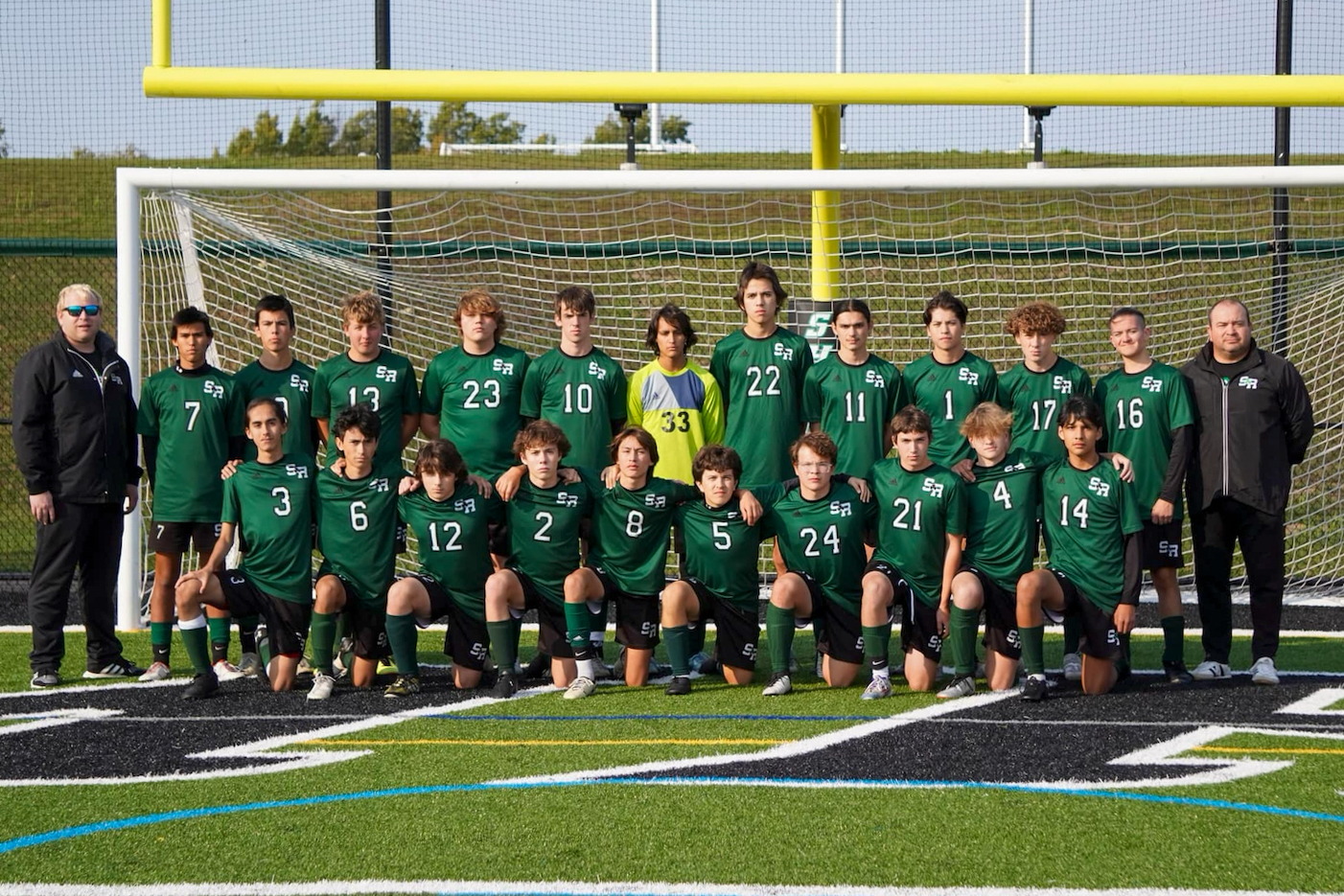 A soccer team on the field
